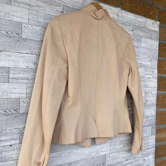 MaxMara leather jacket ruffle collar size 4 - Picture 7 of 15